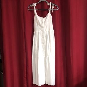 UO Positano Midi Dress in White, Size Medium